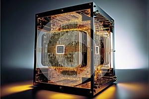 A quantum computer, with its processors running calculations at faster-than-light speeds