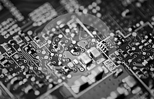 Quantum Computer Micro Curcuit Board Components Abstract Art