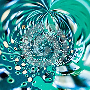 Quantum Computer Micro Curcuit Board Components Abstract Art