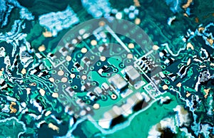 Quantum Computer Micro Curcuit Board Components Abstract Art