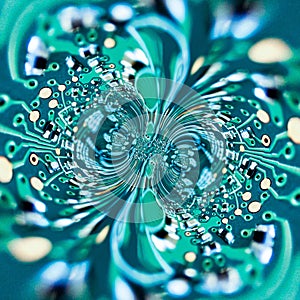 Quantum Computer Micro Curcuit Board Components Abstract Art