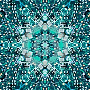 Quantum Computer Micro Curcuit Board Components Abstract Art