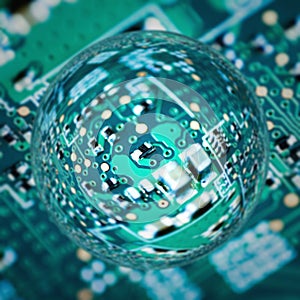 Quantum Computer Micro Curcuit Board Components Abstract Art