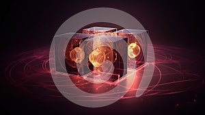 Quantum computer, scientific concept of modern technology. AI generated.