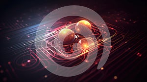 Quantum computer, scientific concept of modern technology. AI generated.