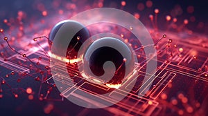 Quantum computer, scientific concept of modern technology. AI generated.