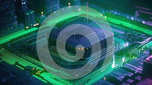 Quantum computer, scientific concept of modern technology. AI generated.