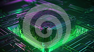 Quantum computer, scientific concept of modern technology. AI generated.