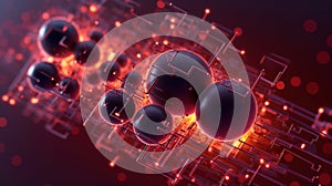 Quantum computer, scientific concept of modern technology. AI generated.