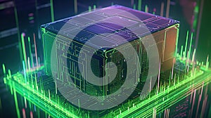 Quantum computer, scientific concept of modern technology. AI generated.