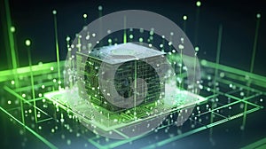 Quantum computer, scientific concept of modern technology. AI generated.