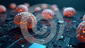 Quantum Computer-Style Realistic 3D Fusion of Human Brains - Biological Computing - AI - AGI- AI Generated