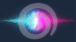 Quantum computer technology banner design template concept. Deep learning artificial intelligence. Big data algorithms