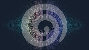 Quantum computer technology banner design template concept. Deep learning artificial intelligence. Big data algorithms
