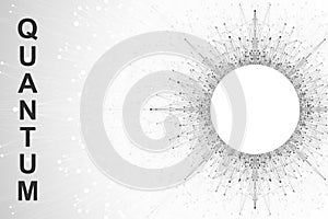 Quantum computer technology concept. Deep learning artificial intelligence. Big data algorithms visualization for