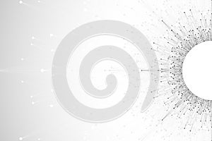 Quantum computer technology concept. Deep learning artificial intelligence. Big data algorithms visualization for