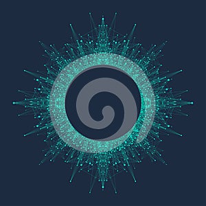 Quantum computer technology concept. Deep learning artificial intelligence. Big data algorithms visualization for