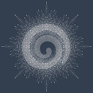Quantum computer technology concept. Sphere explosion background. Deep learning artificial intelligence. Big data