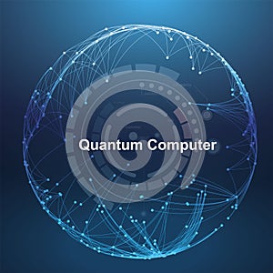 Quantum computer vector image, singularity, transistor