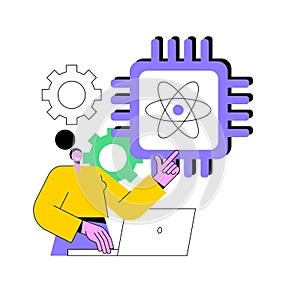 Quantum computing abstract concept vector illustration