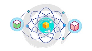 Quantum Computing AI: Advanced Scientific Innovation Research, vector design Generative AI