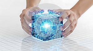 Quantum computing ai artificial intelligence technology innovation future science data cube