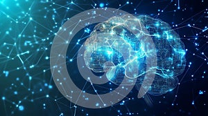 Quantum Computing: Artificial Intelligence Breakthrough. Deep Learning Neural Network Visualization.