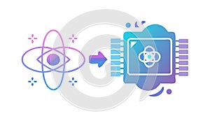 Quantum Computing Atom Chip Vector, vector design Generative AI