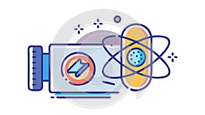 Quantum Computing and Atomic Technology, vector design Generative AI