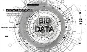 Quantum computing. Big Data background vector
