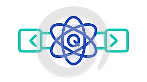 Quantum Computing Biotech Icon: Advanced Science Data Vector Design Generative AI