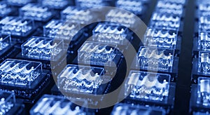 Quantum Computing Blue Abstract Microchip Technology Concept