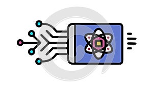 Quantum Computing - Chip Data Processing, vector design Generative AI