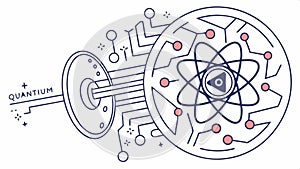 Quantum computing chip, futuristic technology and data processing vector design Generative AI