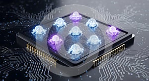 Quantum Computing Chip with Luminous AI Nodes