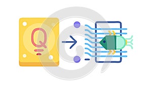 Quantum Computing Chip Vector Icon, vector design Generative AI