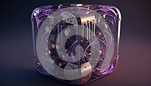 Quantum computing circuit with Abstract futuristic design.