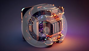 Quantum computing circuit with Abstract futuristic design.