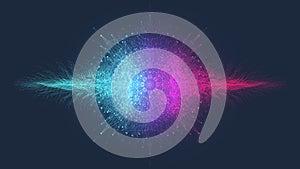 Quantum computing concept. Deep learning artificial intelligence. Big data algorithms visualization for business