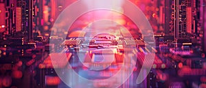 Quantum Computing Core - Data Symphony. Concept Quantum Computing Core, Data Symphony