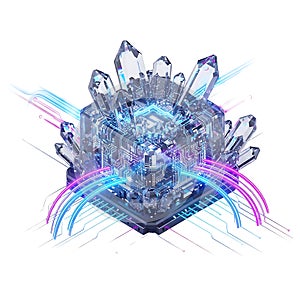 Quantum Computing Crystal Core Illustration