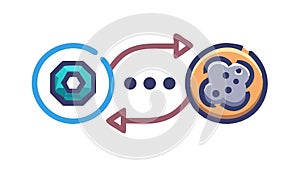 Quantum Computing and Data Flow: Advanced Technology, vector design Generative AI