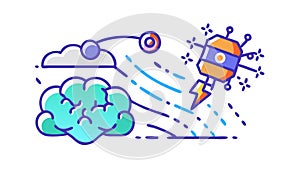 Quantum Computing Data Processing: Future Tech vector design Generative AI