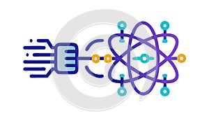 Quantum Computing and Data Processing Vector Graphic, vector design Generative AI