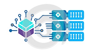 Quantum Computing: Futuristic Data Processing Tech, vector design Generative AI