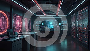 Quantum Computing Hub: Futuristic Center Processes Data with Quantum Bits and Advanced Algorithms