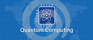 quantum computing icon symbol research technology concept of computer quantum mechanical