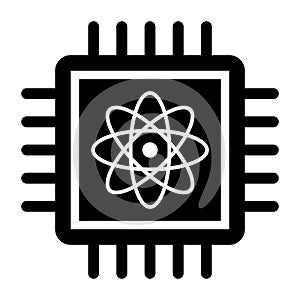 Quantum computing icon symbol technology science