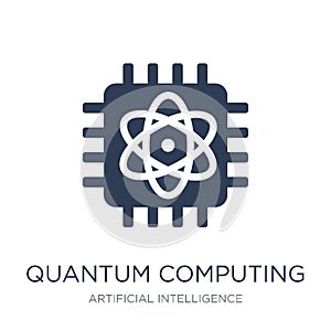 Quantum computing icon. Trendy flat vector Quantum computing ico