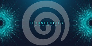 Quantum Computing Idea Design Element Concept. Deep Learning Artificial Intelligence. Generative AI. Big Data Algorithms